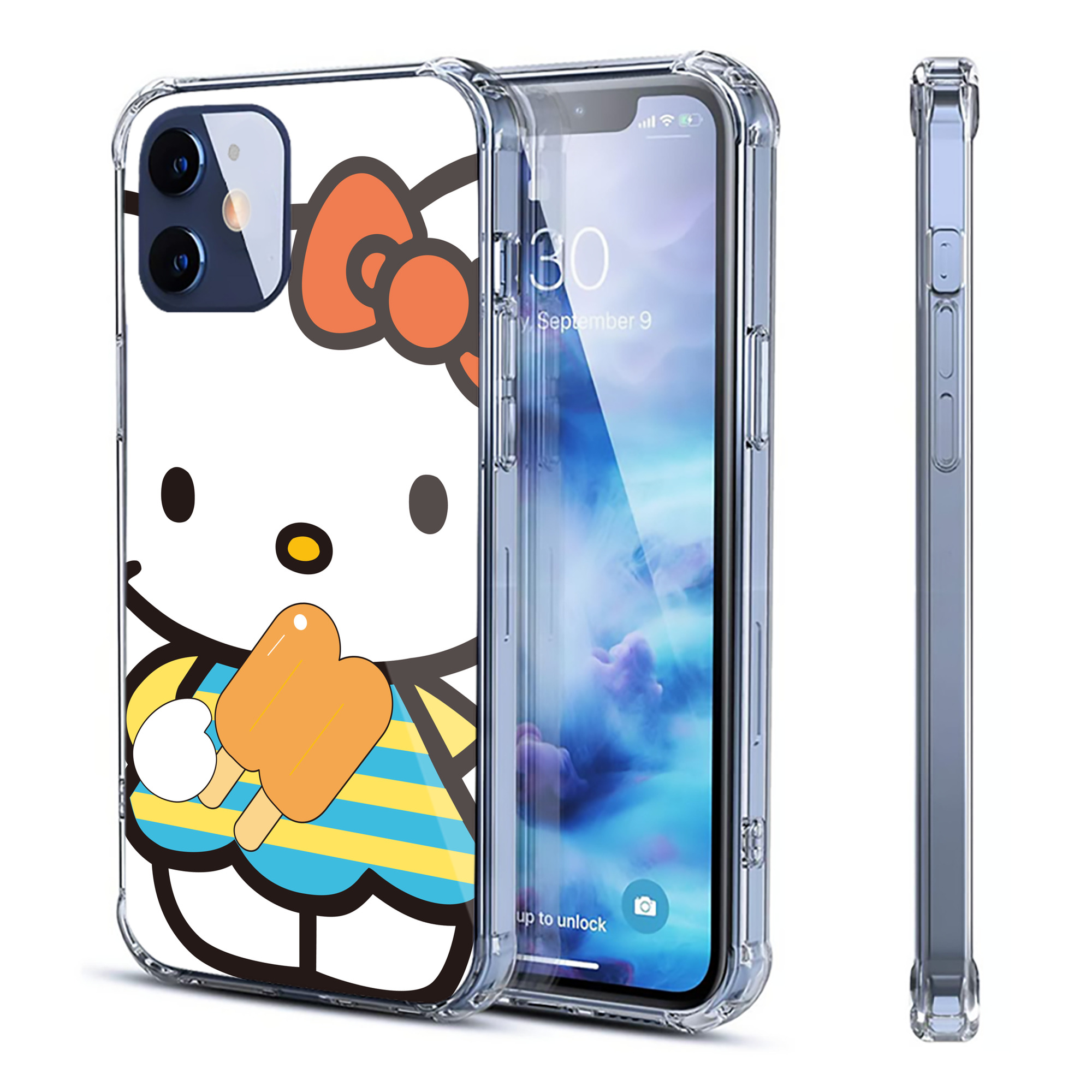 （画像用） Hello Kitty ハローキティ 【iPhone 12シリーズ対応】透明スマホケース（クリアソフトケース）